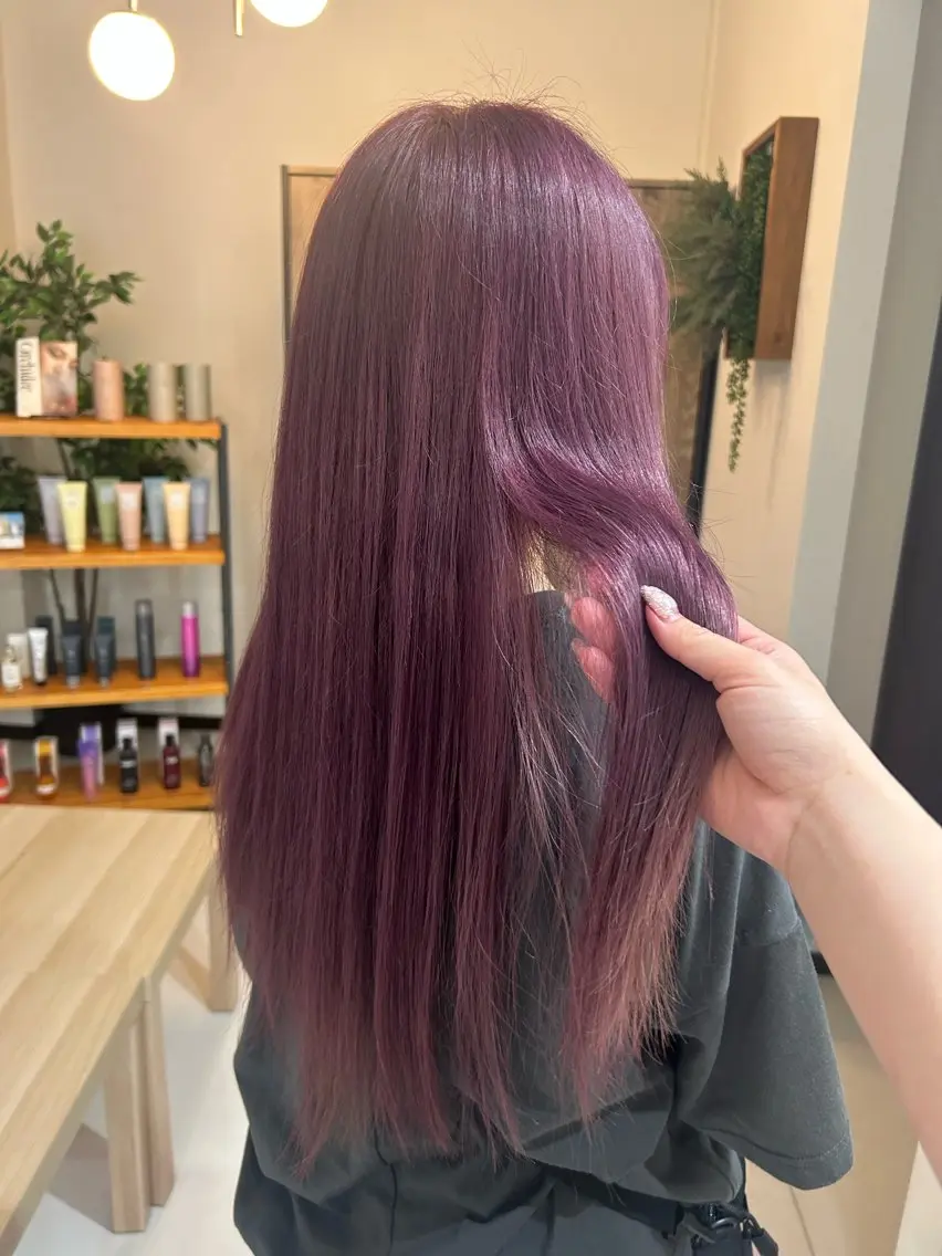 ロング カラー ラベンダーカラー ラベンダーピンク ピンクカラー 古市 凜のヘアスタイル