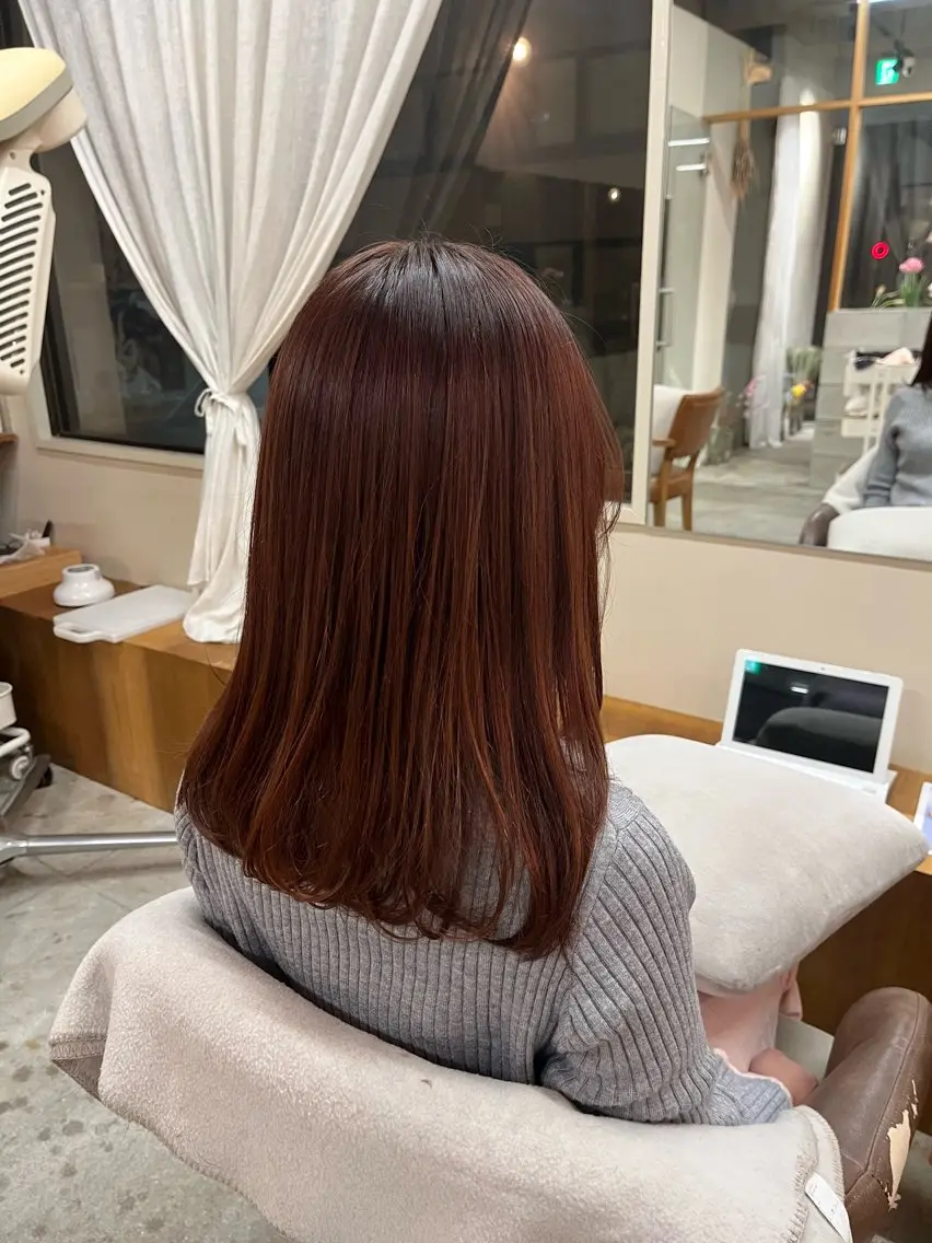 セミロング カラー ヘアカラー トリートメント 🌼花屋併設🌼 木下奈々望のヘアスタイル