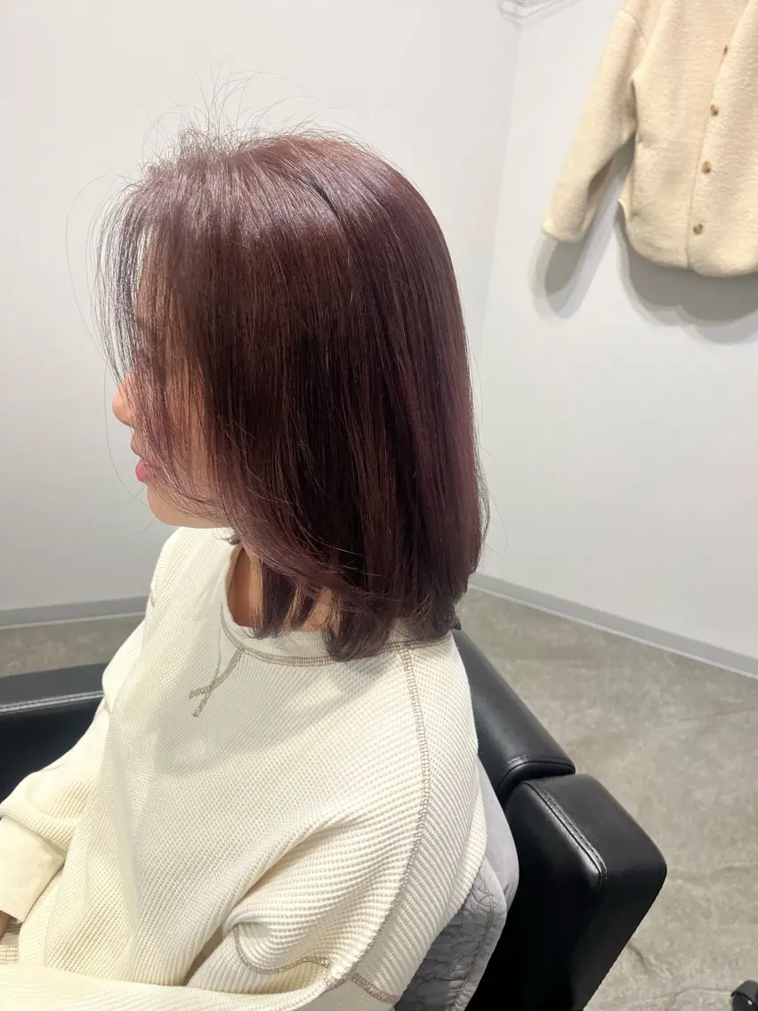 ミディアム 髪質改善 カット ヘアカラー 堀越 エリのヘアスタイル