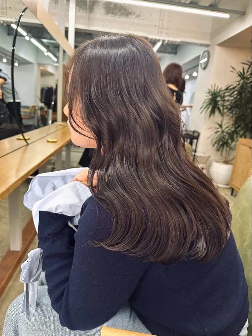 ロング カラー カット ヘアカラー まさとレイヤーカット 透け感カラー/心斎橋のヘアスタイル