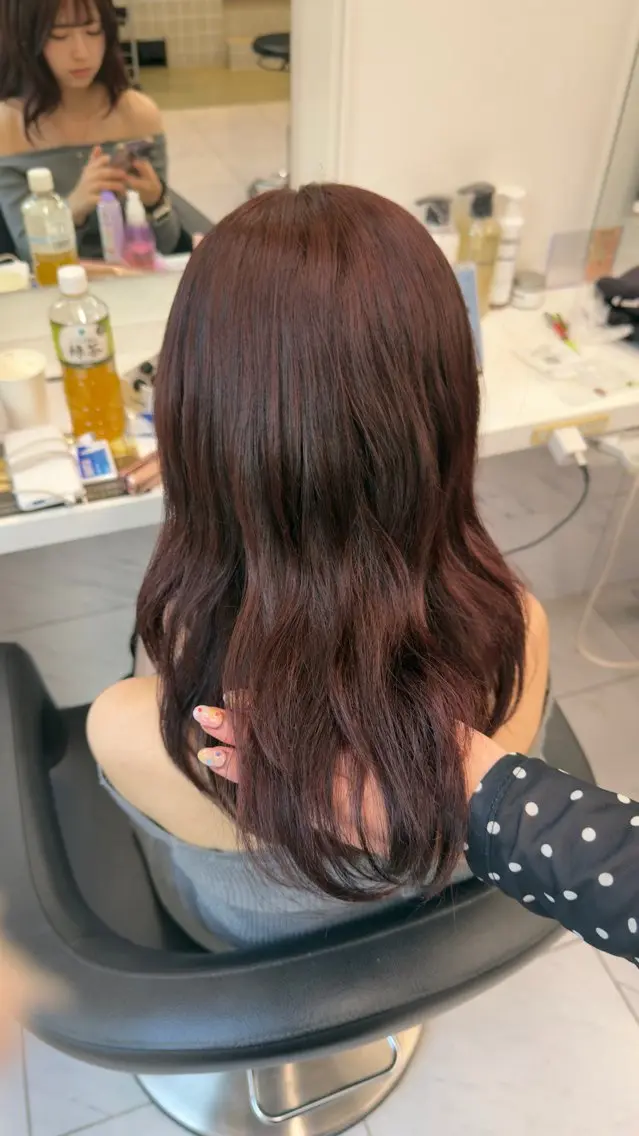 ミディアム カット ヘアカラー 透明感×うる艶カラー 🍒𝐘𝐮𝐤𝐚のヘアスタイル