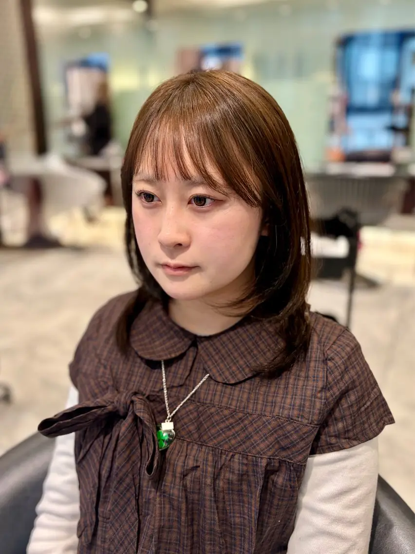 ミディアム カラー ブラウンカラー 透明感カラー 髪質改善 韓国風ヘア 似合わせカット ヘアカラー トリートメント 🌸銀座No.1パー マ🌸いでいあやのヘアスタイル