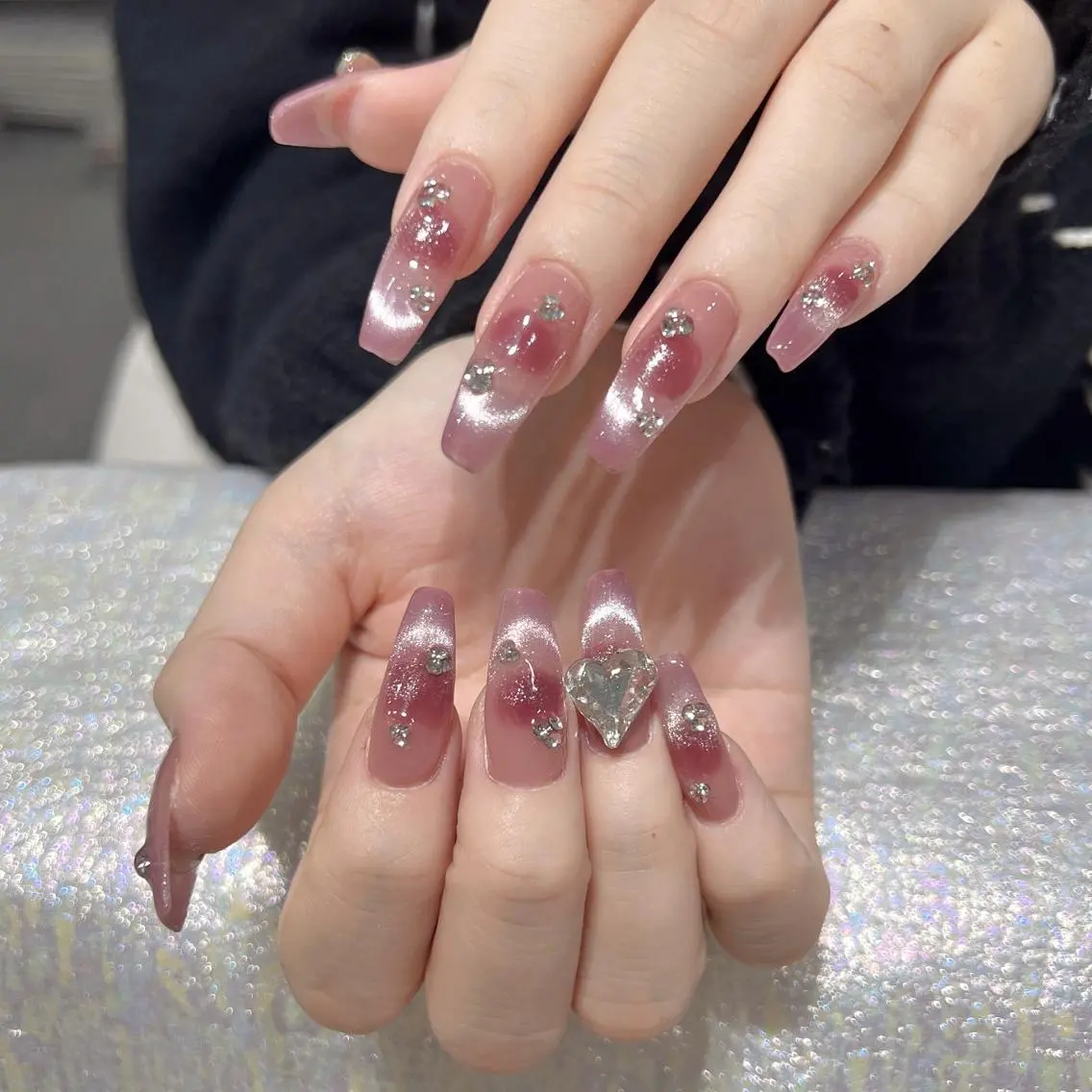 ネイル 長さ出し ネイルチップ Queen's ゆなのネイルデザイン