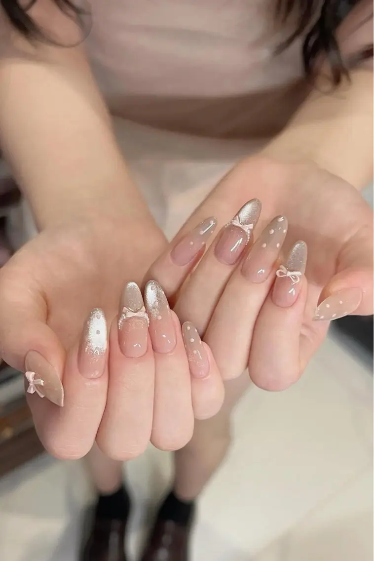 ネイル チークネイル フットネイル フレンチネイル グラデーション 韓国ネイル Ribbonnail salonのネイルデザイン