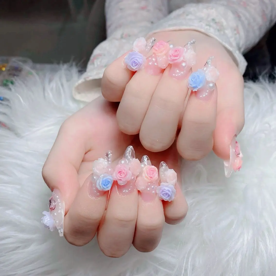 ネイル チークネイル 長さ出し フラッシュネイル フレンチネイル グラデーション ハンドネイル Lenie Nail Salonのネイルデザイン