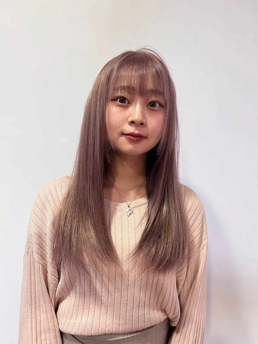 ロング カラー ヘアアレンジ ベージュカラー ラベンダーカラー ラベンダーベージュ ピンクカラー ピンクラベンダー ヘアカラー トリートメント ヘッドスパ ヘアセット 大宮/山口 竣也のヘアスタイル