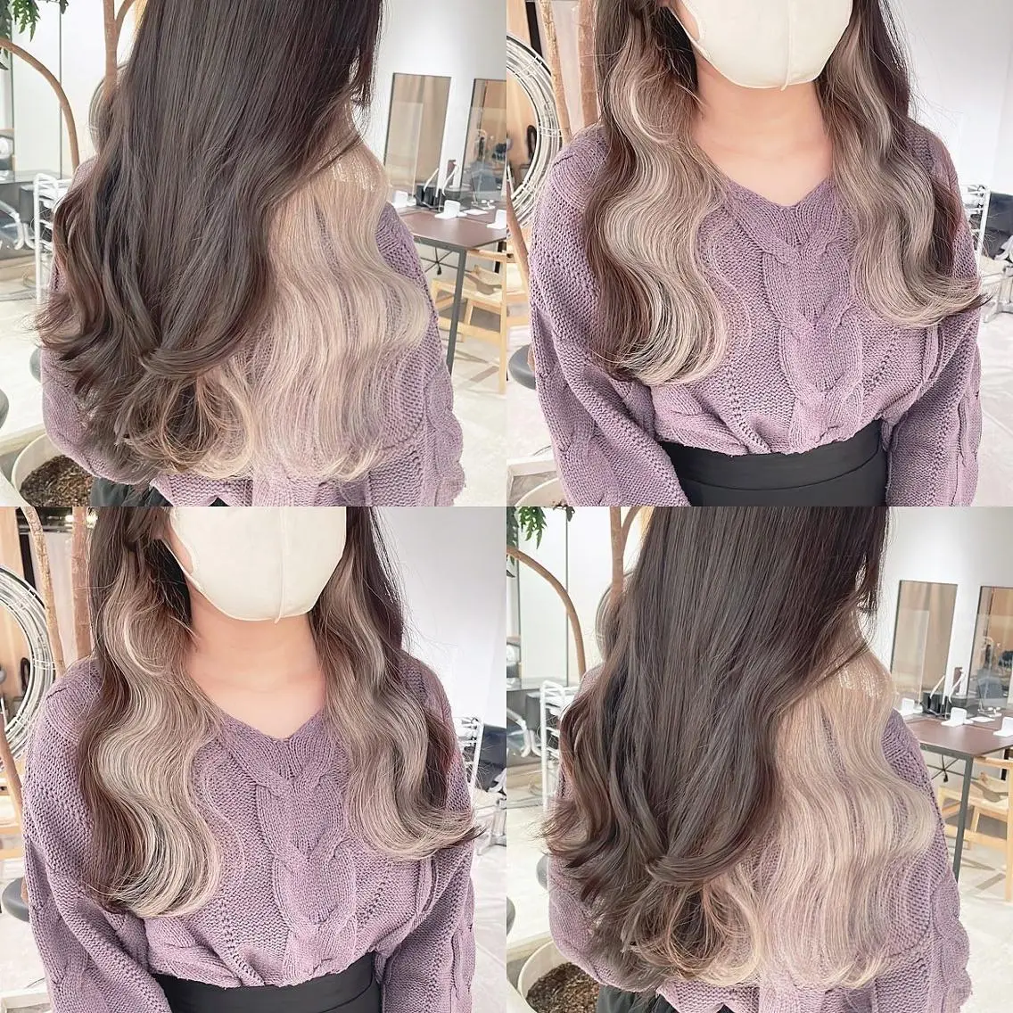 カラー ベージュカラー ブリーチ ホワイトベージュ ヘアカラー トリートメント 渋谷:インナーカラー ／🍒エリカ🍒のヘアスタイル