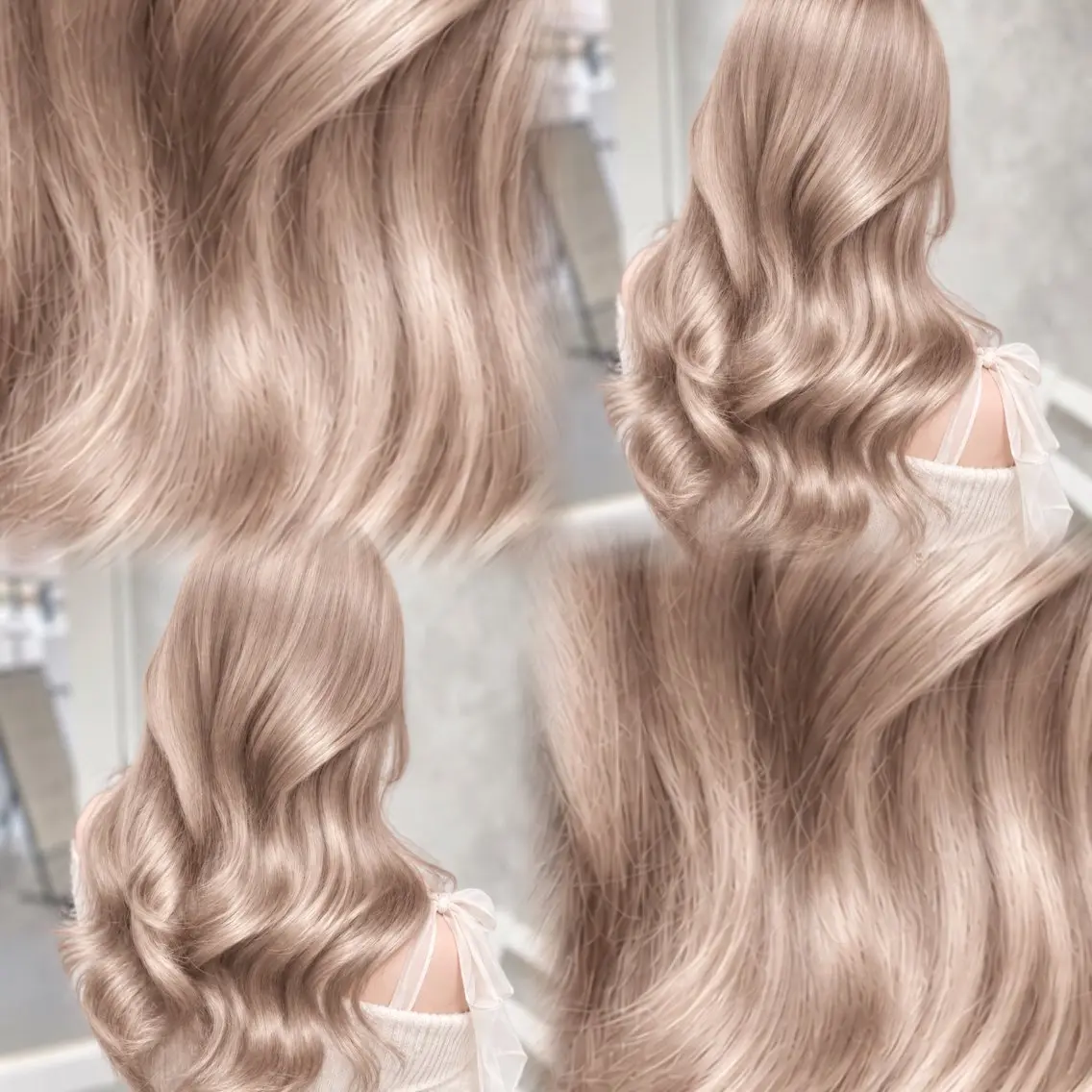 セミロング カラー シールエクステ ベージュカラー 黒髪 ブリーチ ブロンド カット ヘアカラー ハイトーン特化💍 NØRN💍韓国のヘアスタイル
