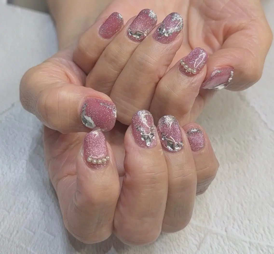 ネイル アートネイル クリアネイル ハート ラメ(グリッター) ニュアンスネイル NailSalon✨ Écrinエクランのネイルデザイン