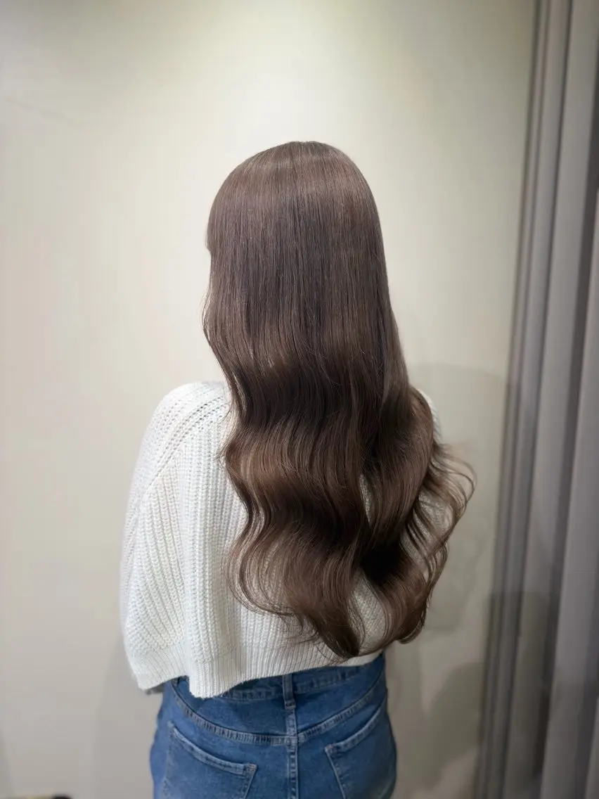 ロング カラー グレージュ ヘアカラー 🦋美髪／エクステ 🦋アベイクミのヘアスタイル
