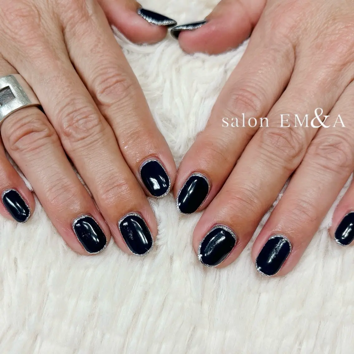 ネイル ラメ(グリッター) ロングネイル ショートネイル salon EM&A emiのネイルデザイン