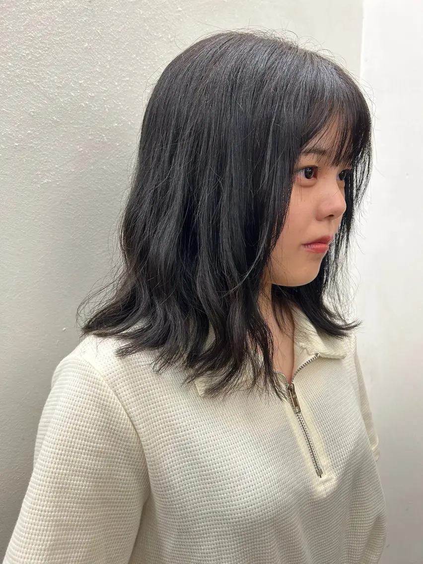 ミディアム カラー ヘアカラー トリートメント 💎透明感カラー💎 bAteAu あまねのヘアスタイル