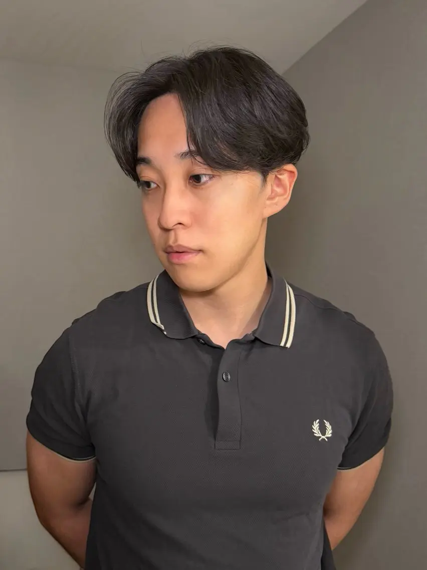 ショート パーマ メンズ カット 縮毛矯正 センターパート特化 井上健太のヘアスタイル