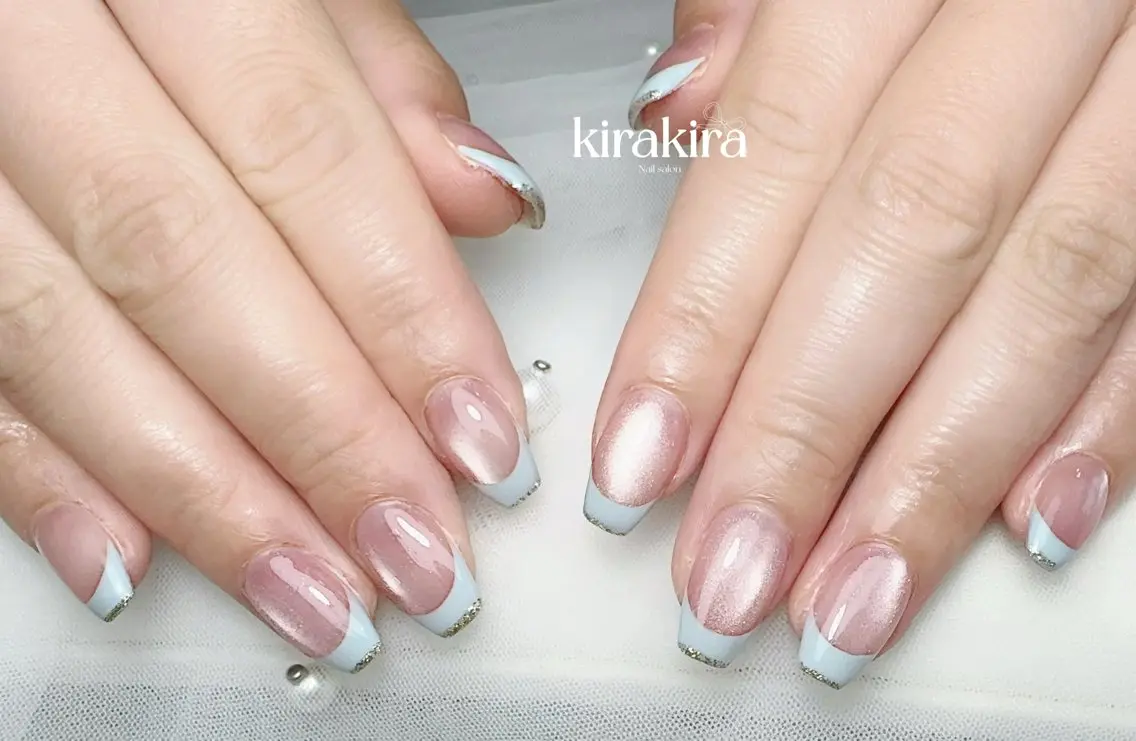 ネイル ドット ジェルネイル マグネットネイル ニュアンスネイル 夏ネイル Kirakira Nail salonのネイルデザイン