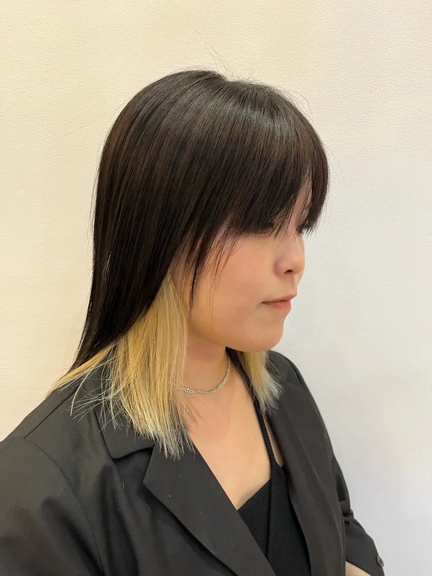 ミディアム カラー インナーカラー ナチュラルスタイル feel/則長 玲央のヘアスタイル