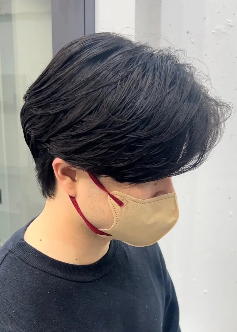 ショート メンズ 曲がる縮毛矯正 LIBER 岩名のヘアスタイル