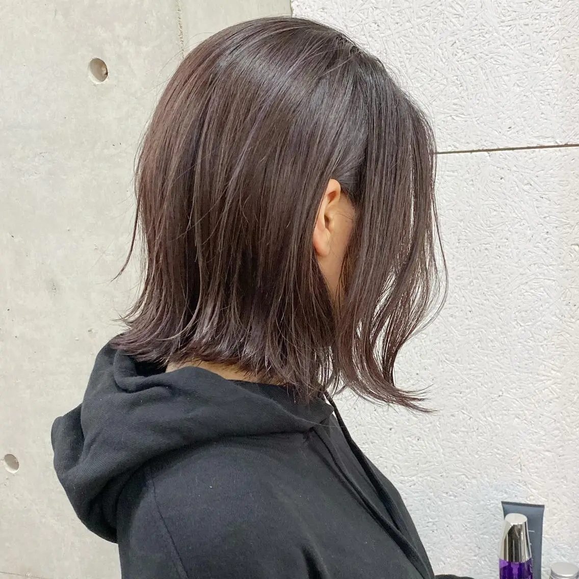 ショート カラー ネイル マツエク・マツパ 透明感カラー グレージュ バイオレットカラー 中山 天地のヘアスタイル