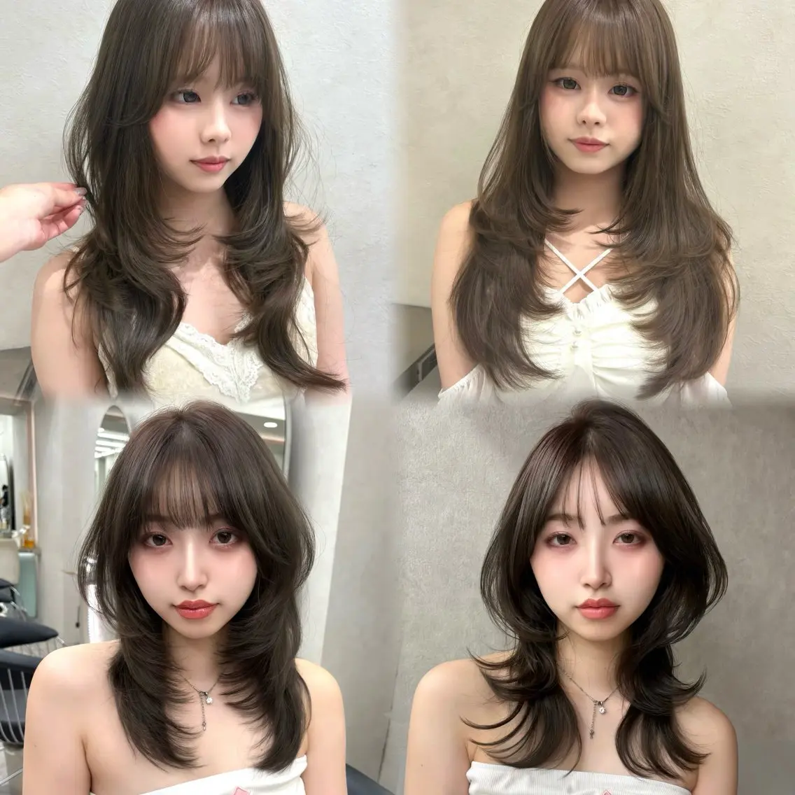 セミロング カラー ヘアアレンジ カット ヘアカラー fumika🎀 ベージュのヘアスタイル