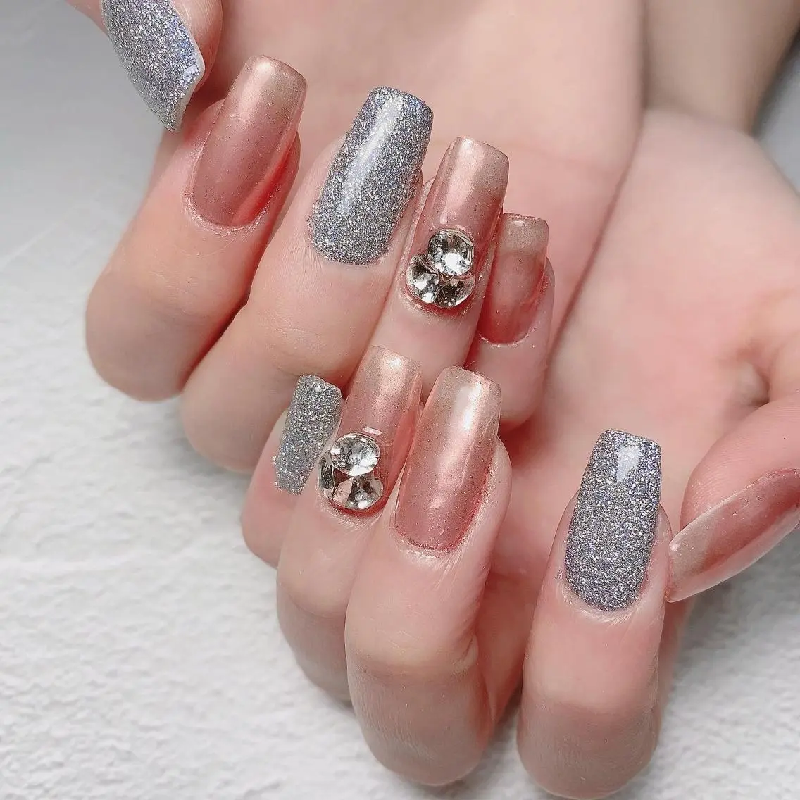 ネイル 渋谷／チップ長さ出し 👑アプレgel-xのネイルデザイン