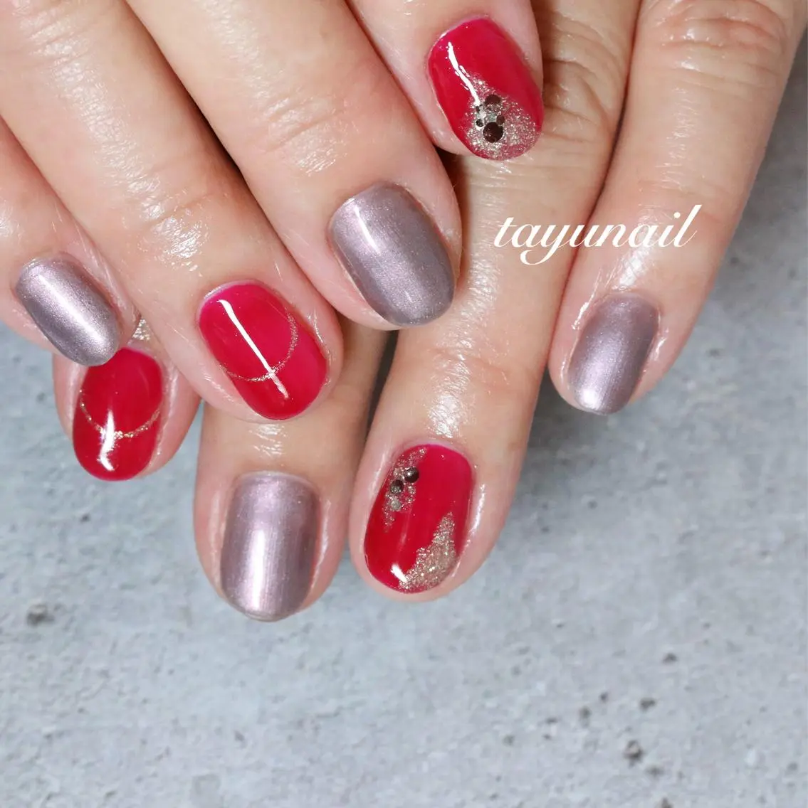 ネイル アートネイル ブルー ブラウン フットネイル ジェルネイル ハンドネイル ネイルサロン 【たゆnail】のネイルデザイン