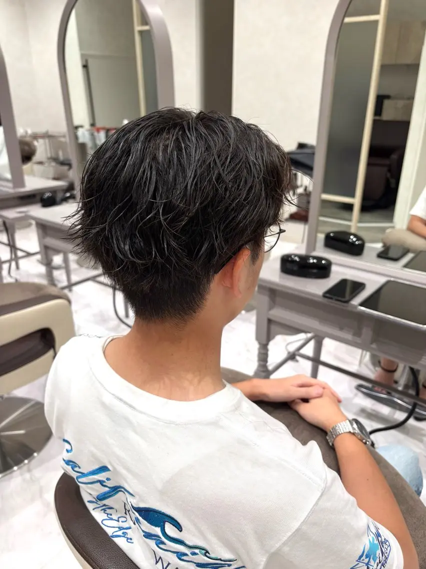パーマ メンズ レディース募集中🎀 陸 愛夏のヘアスタイル