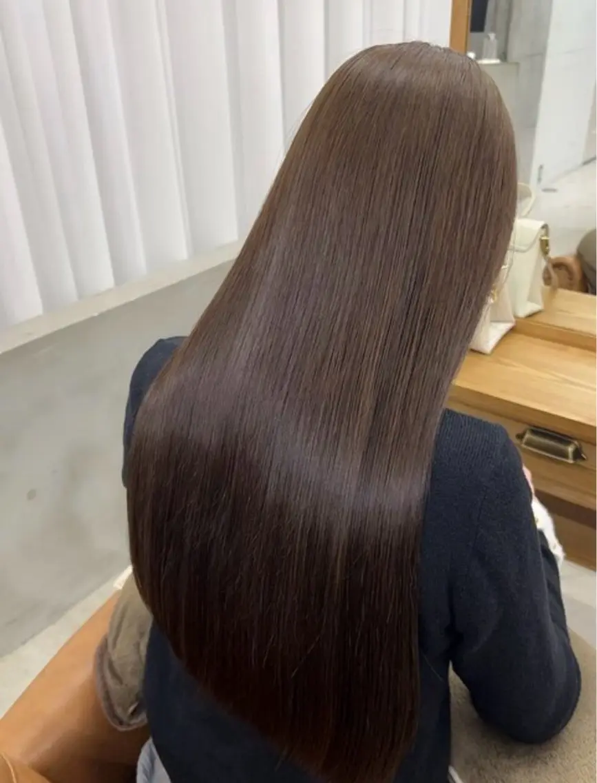 ロング パーマ 縮毛矯正 銀座YUKINA🌙 レイヤー/ブリーチのヘアスタイル