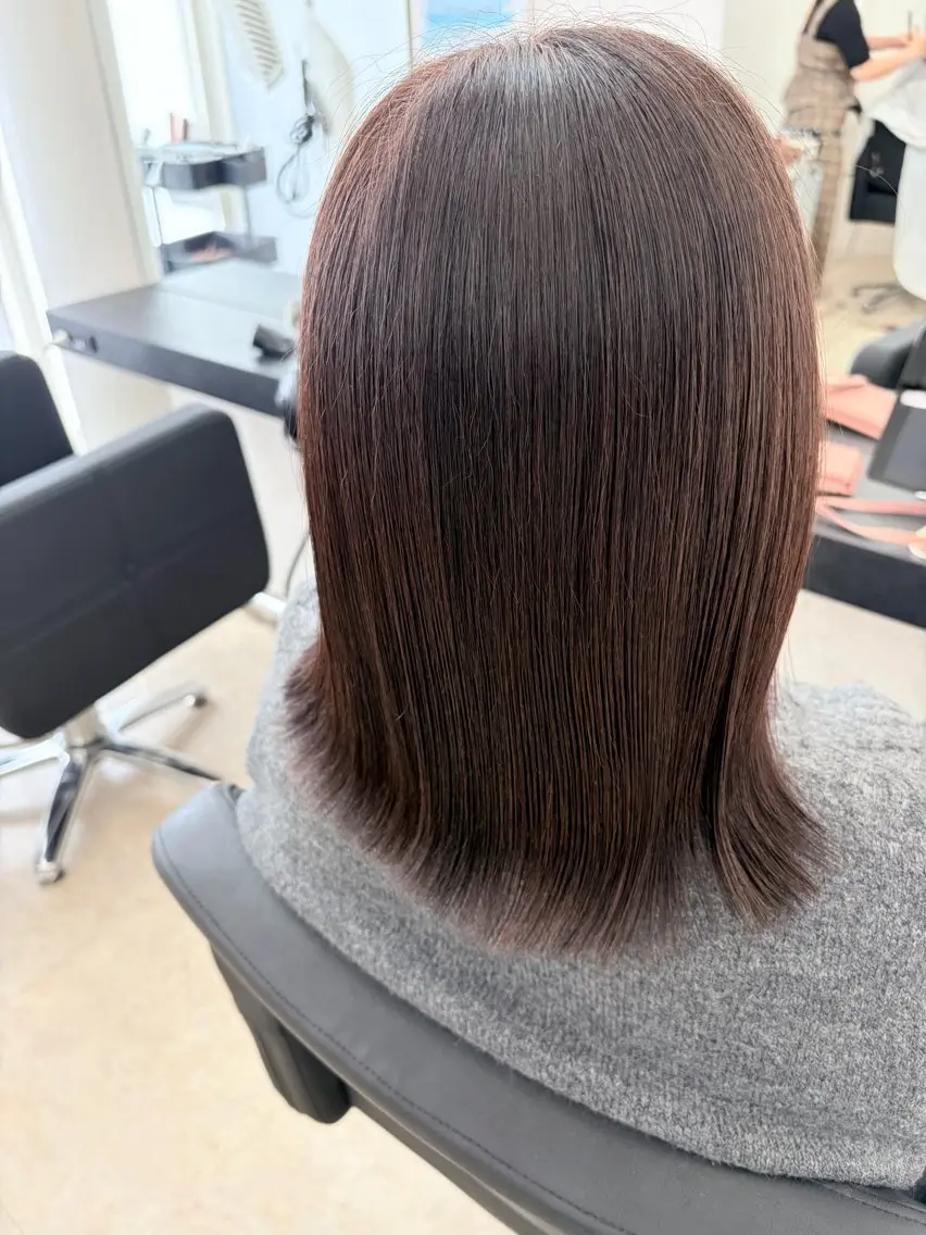 ミディアム カット 縮毛矯正 トリートメント 日置 大智のヘアスタイル
