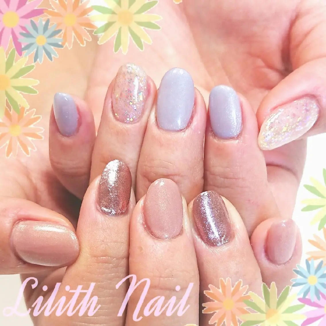 ネイル 春ネイル ハンドネイル Lilith Nailのネイルデザイン