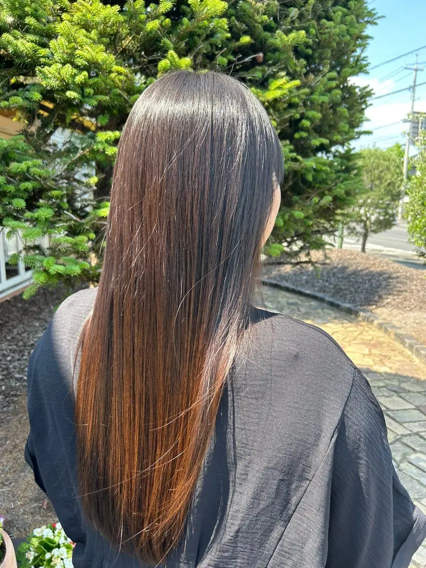 ロング カット 縮毛矯正 ヘアルームflat・ Rena🌼ྀིのヘアスタイル