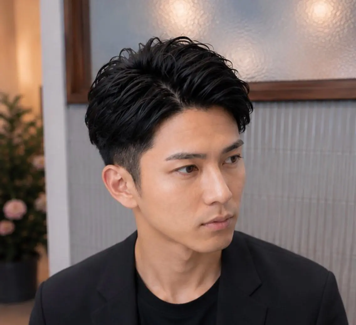 ショート メンズ センターパート 似合わせカット カット 💎Dia/めぐ🪼 メンズパーマ/理容師のヘアスタイル