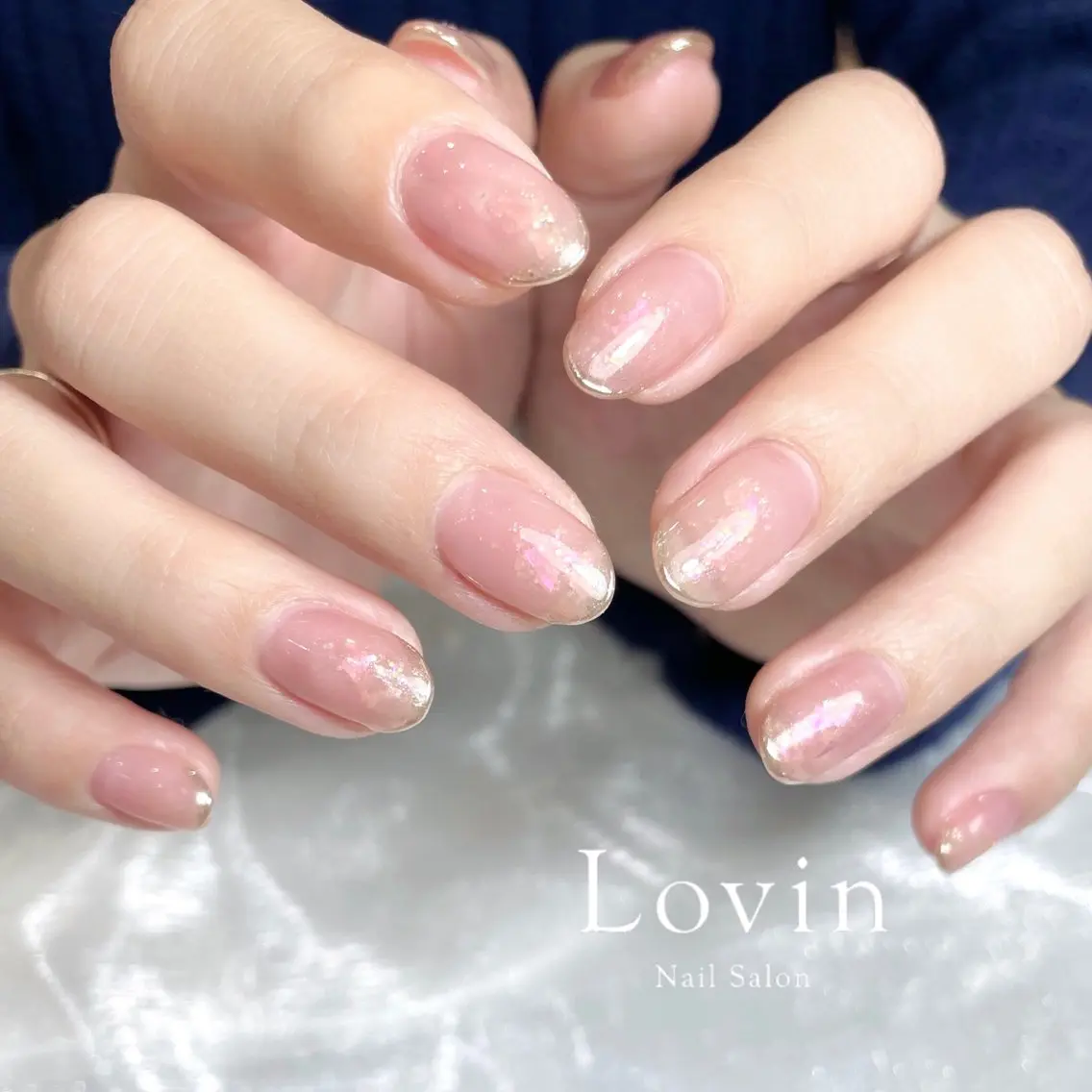 ネイル オーロラネイル ジェルネイル ラメ(グリッター) ニュアンスネイル オフィスネイル k-two nailのネイルデザイン