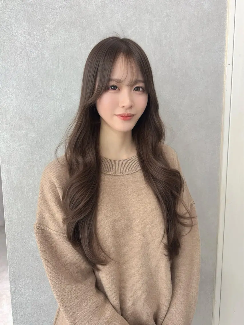 ロング カラー ベージュカラー ブリーチ ブラウンカラー ショコラブラウン ショコラグレージュ カット ヘアカラー トリートメント 赤み無し柔らかカラー 【梅田】madokaのヘアスタイル