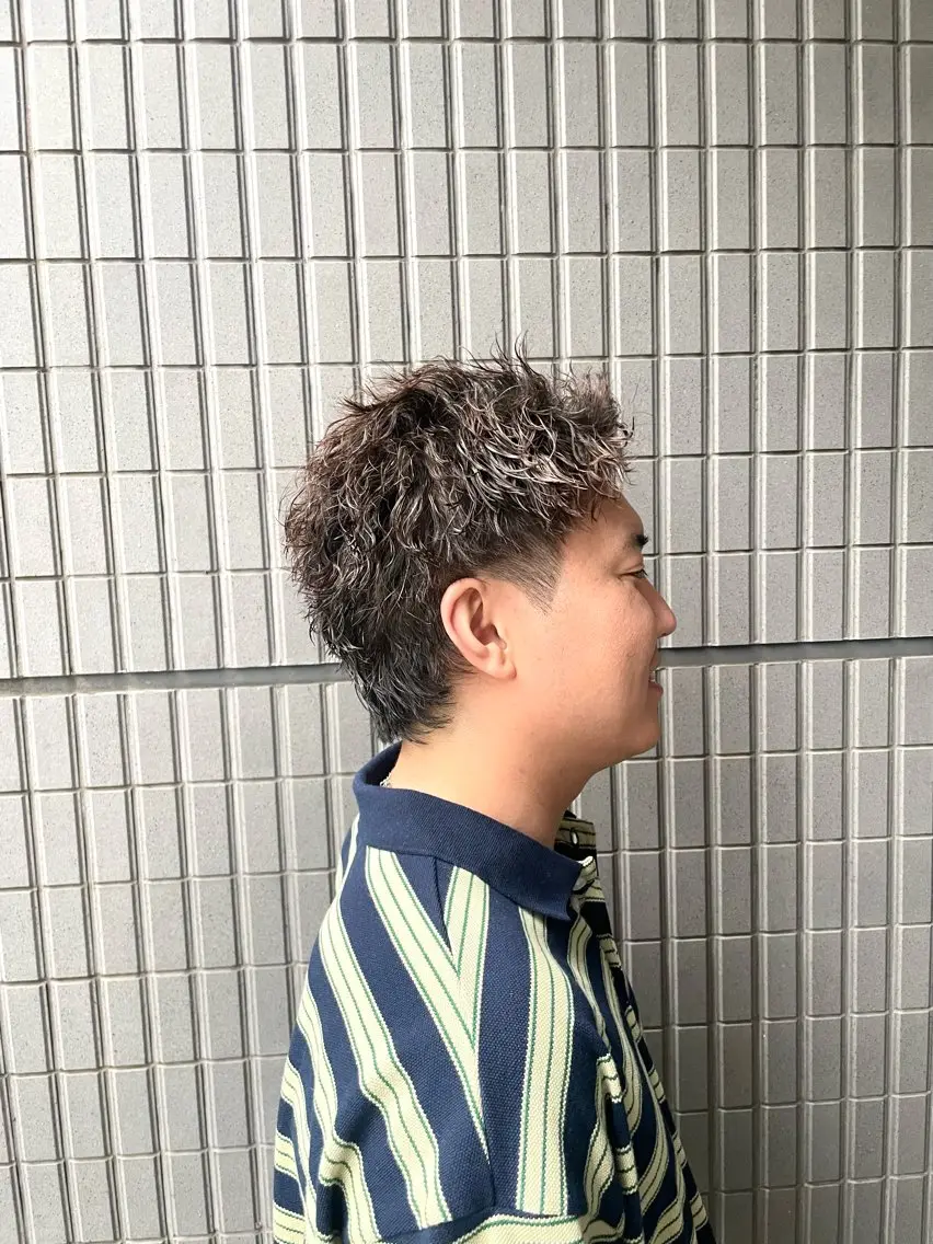 ショート パーマ メンズ カット パーマ 野町好花 レイヤー/髪質改善のヘアスタイル