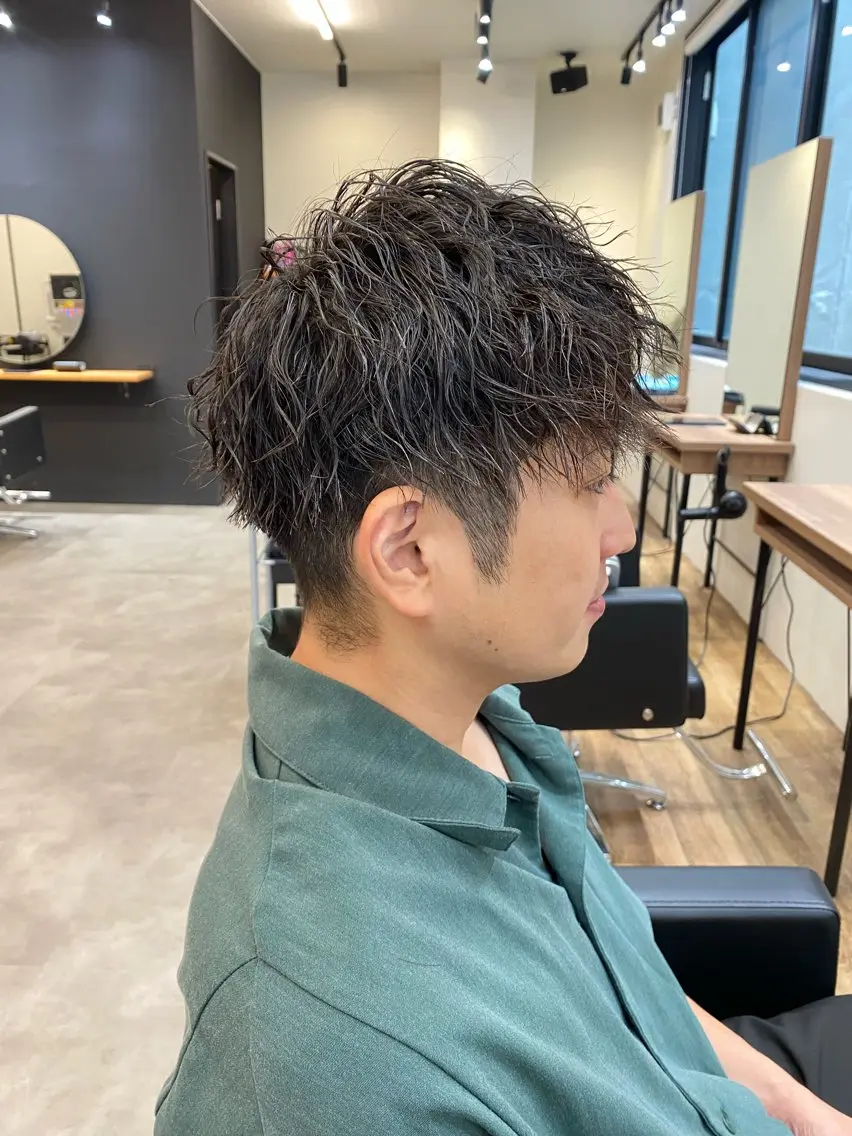 パーマ メンズ カット パーマ BLEACHi高崎店 /湯浅泳作のヘアスタイル