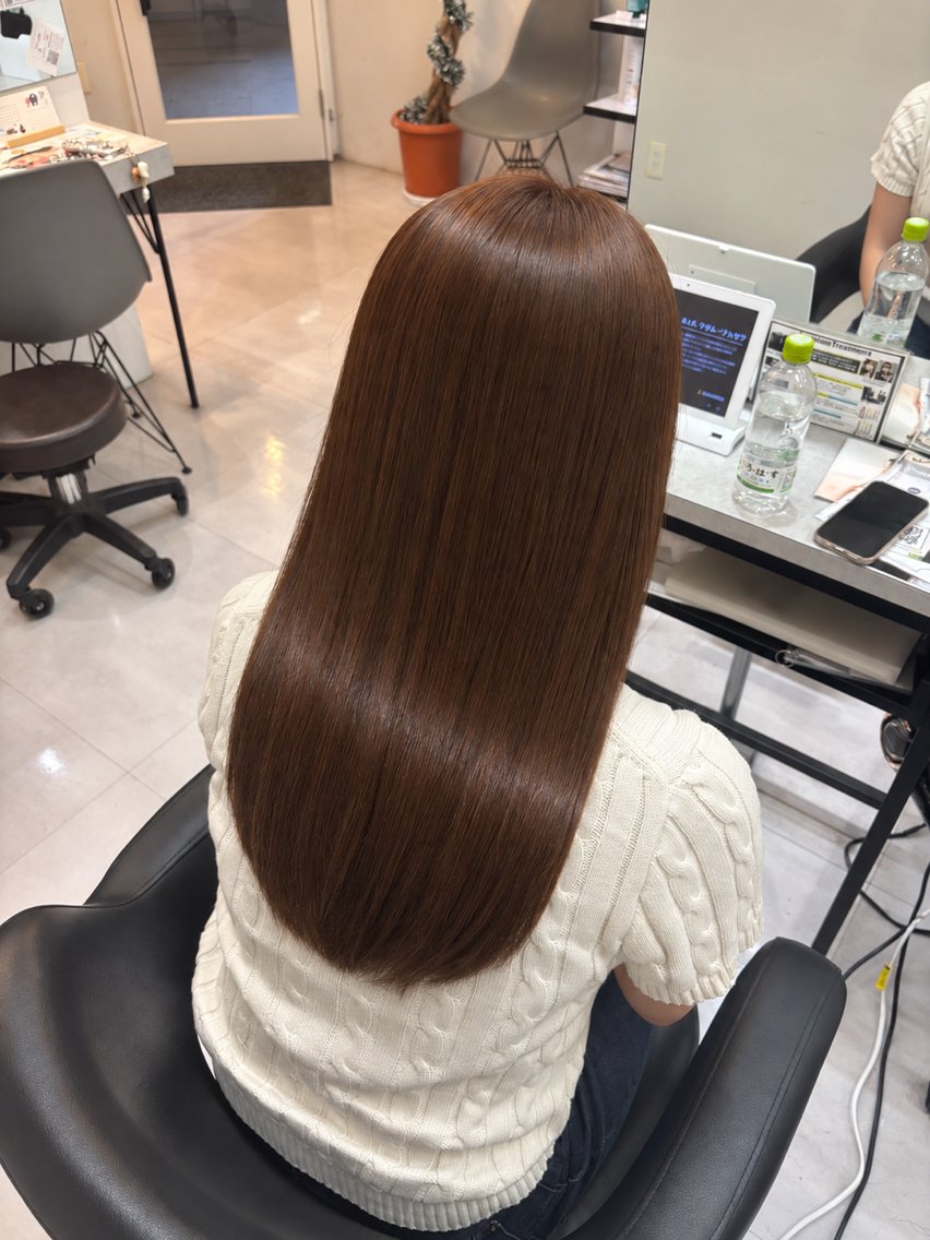 セミロング ハッシュカット 髪質改善 レイヤーカット 縮毛矯正 トリートメント ヘアカラー 🌙髪質改善カラー Momoka🦋のヘアスタイル