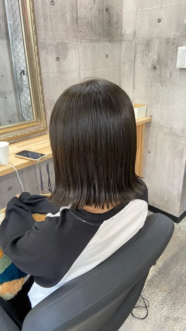 ショート カラー アッシュ ボブ カット ヘアカラー トリートメント Sunny side 大名 RIOのヘアスタイル