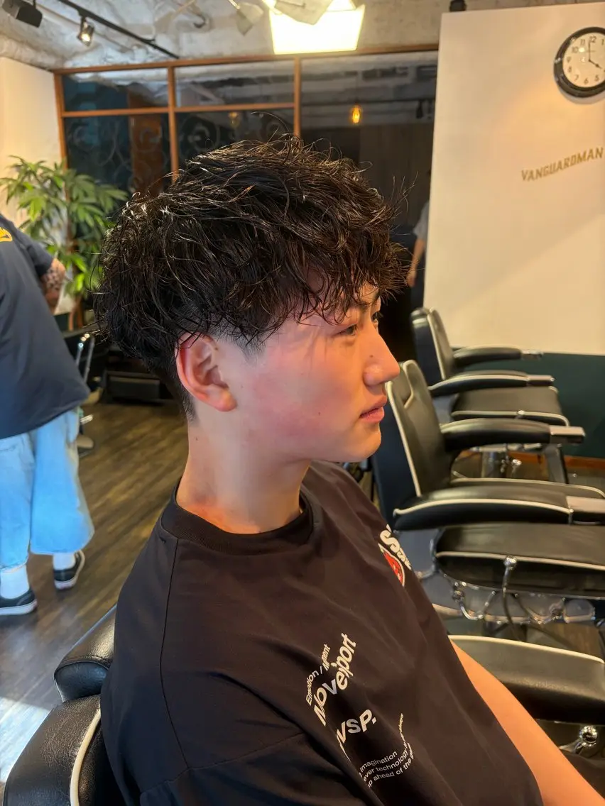 ミディアム ミディアムパーマ カット パーマ ヘッドスパ 早稲田/メンズ専門 /フェード/葛西裕季のヘアスタイル