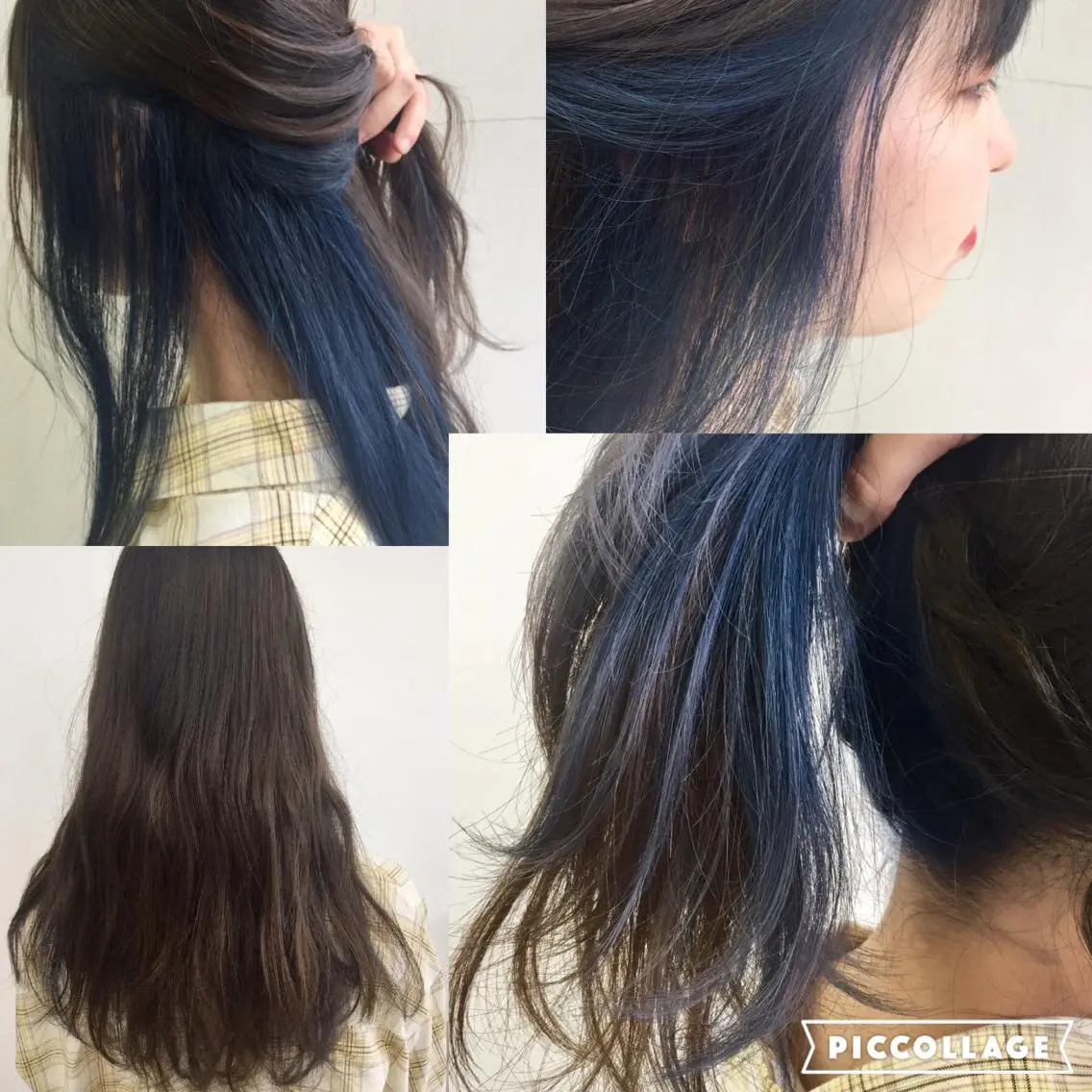 ロング カラー ブルーカラー インナーカラー 岩崎 裕司のヘアスタイル