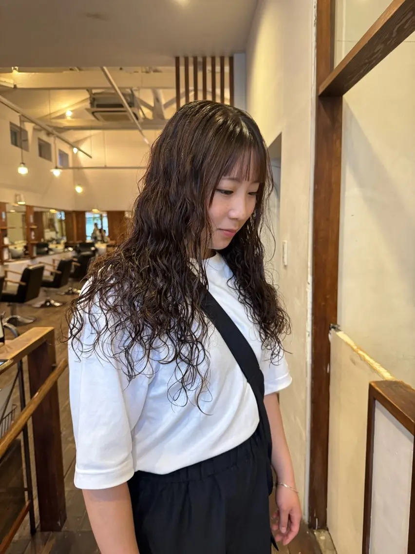ロング パーマ カット パーマ MOK大阪梅田店 Asahiのヘアスタイル