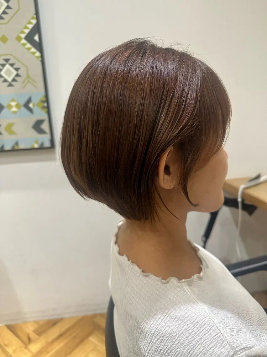ショート カラー ショートボブ ブラウンカラー ボブ ショートヘア トリートメント 織田 ゆみのヘアスタイル
