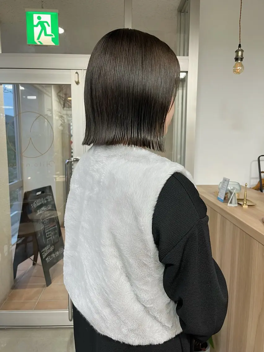 ミディアム カット ヘアカラー トリートメント 荒川泰輝/オリーブ カラー/透明感カラーのヘアスタイル