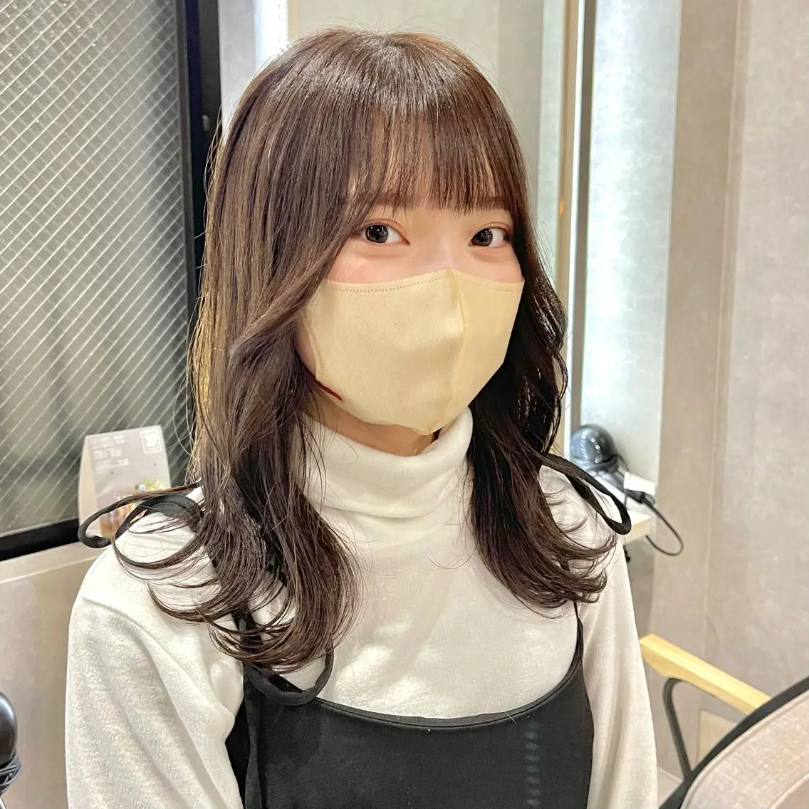 ミディアム カラー 韓国風ヘア 一ノ瀬 暁のヘアスタイル