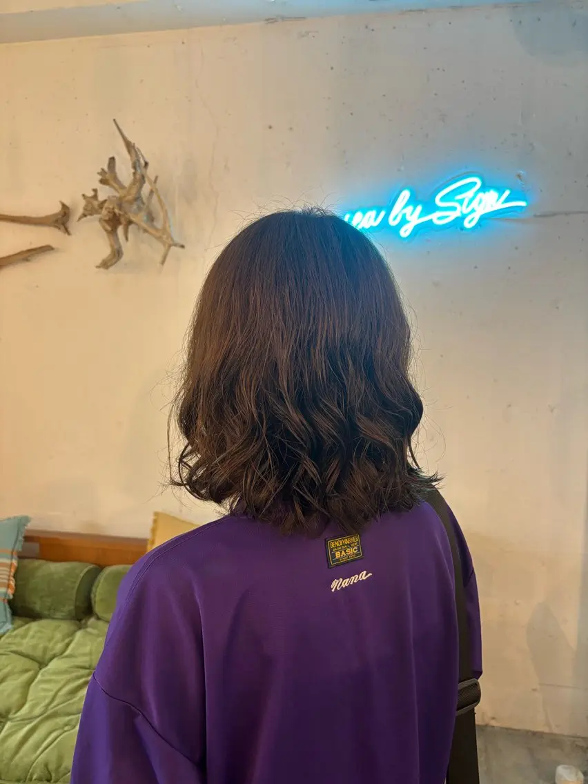 カラー ブラウンカラー オリーブブラウン ヘアカラー 古永 実優のヘアスタイル