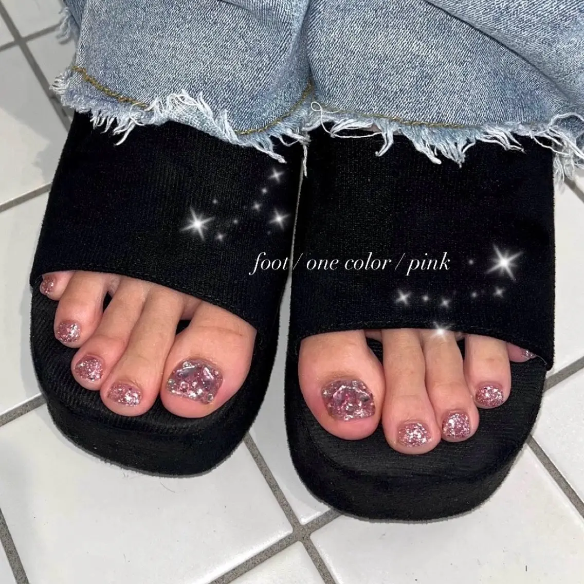 【foot】ワンカラー/ラメ🎶2色までOK（オフあり/なし）の写真
