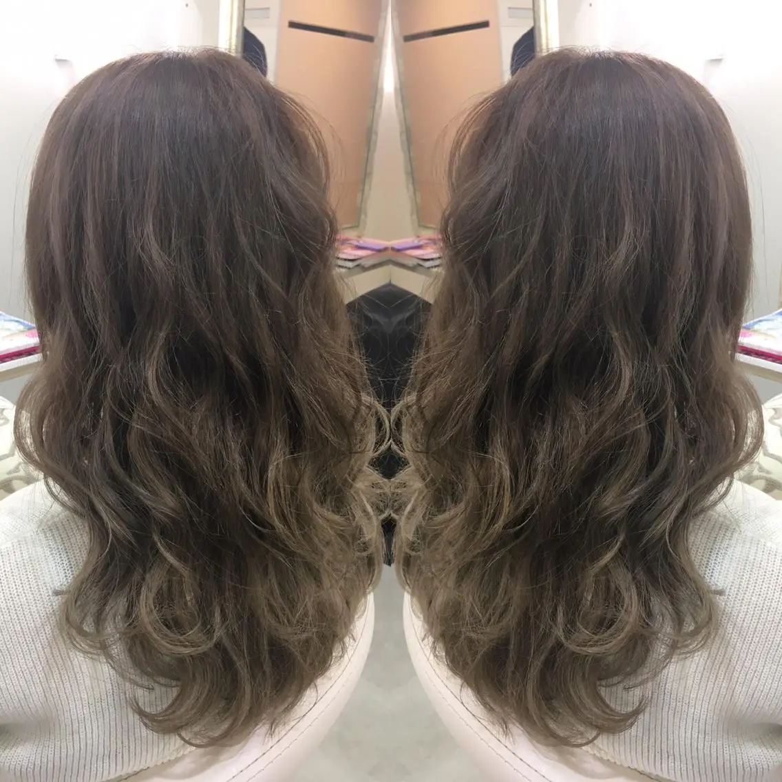 セミロング ロング カラー 髪質改善 中川 翔のヘアスタイル