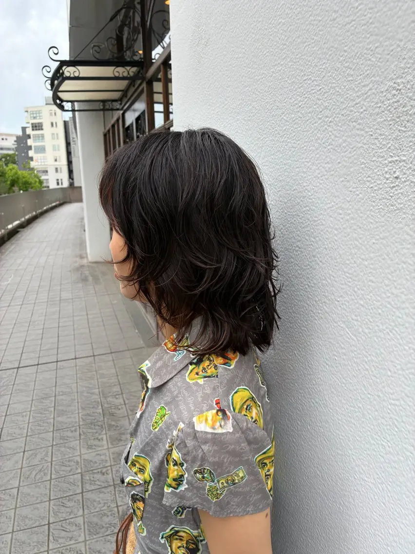 ミディアム パーマ カット パーマ 縮毛矯正/艶カラー アオキタイキのヘアスタイル