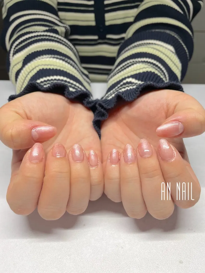 ネイル グラデーション ピンク 春ネイル ハンドネイル AN Nailのネイルデザイン