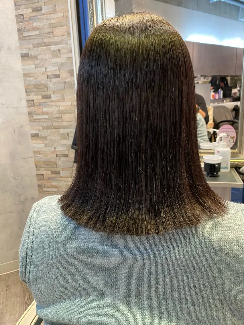 ミディアム 外ハネヘア 縮毛矯正 サイトウ 南柏のヘアスタイル