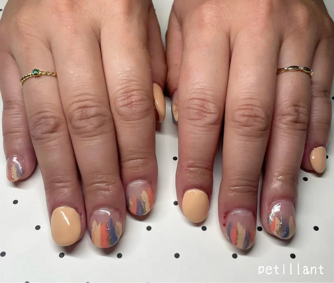 ネイル 長さ出し 春ネイル nail salon petillantのネイルデザイン