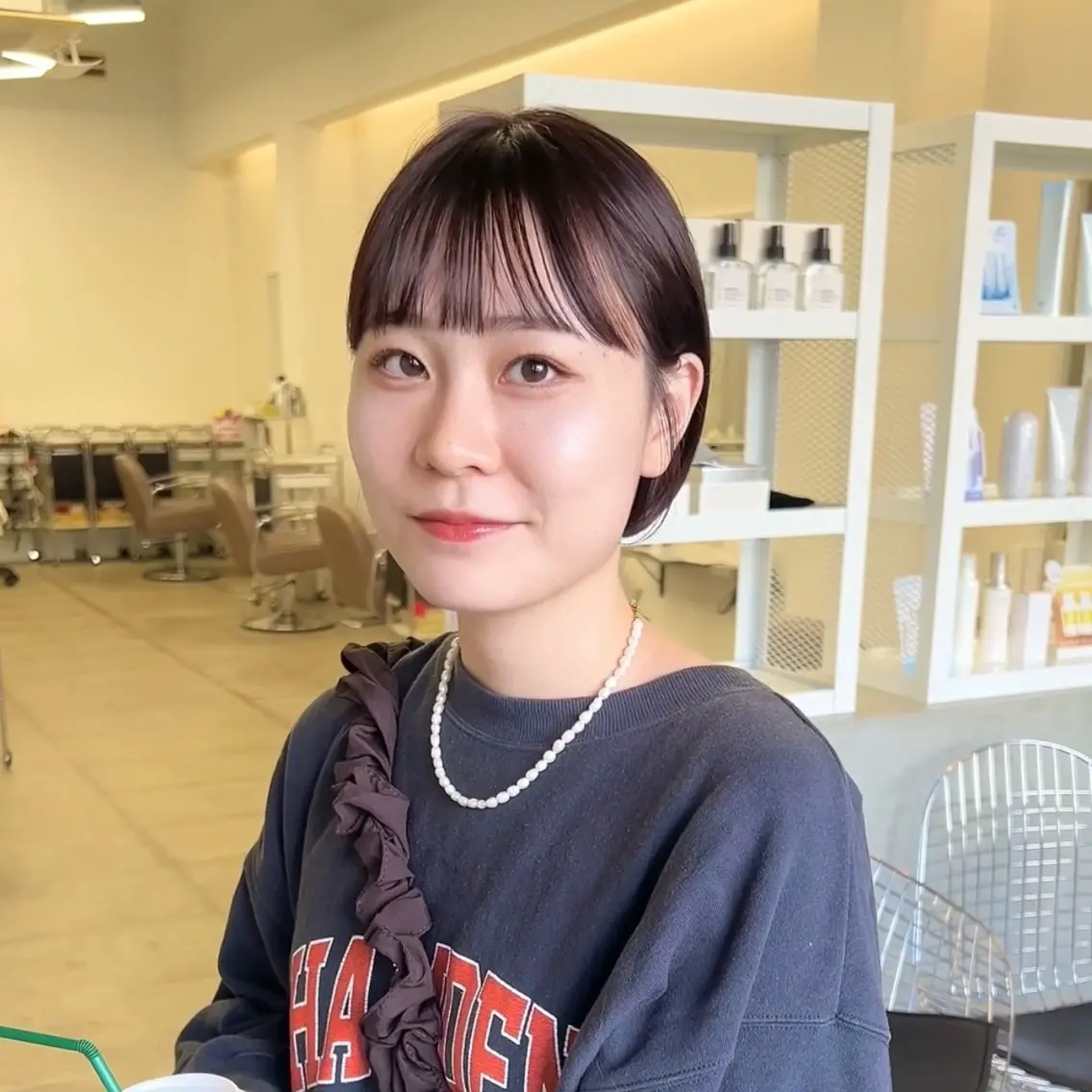 ショート カラー ボブ カット ヘアカラー クロスパーマ× 透明感カラー✂︎のヘアスタイル